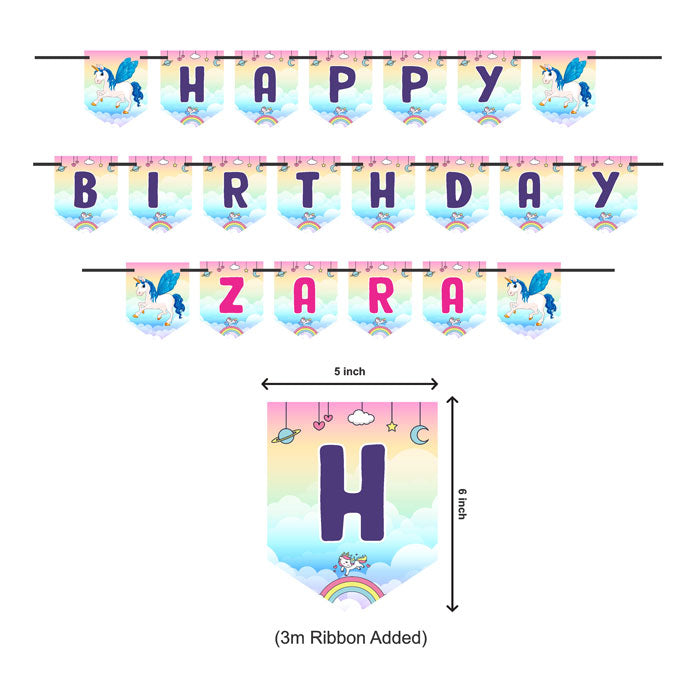 Unicorn Theme Personalized Bunting