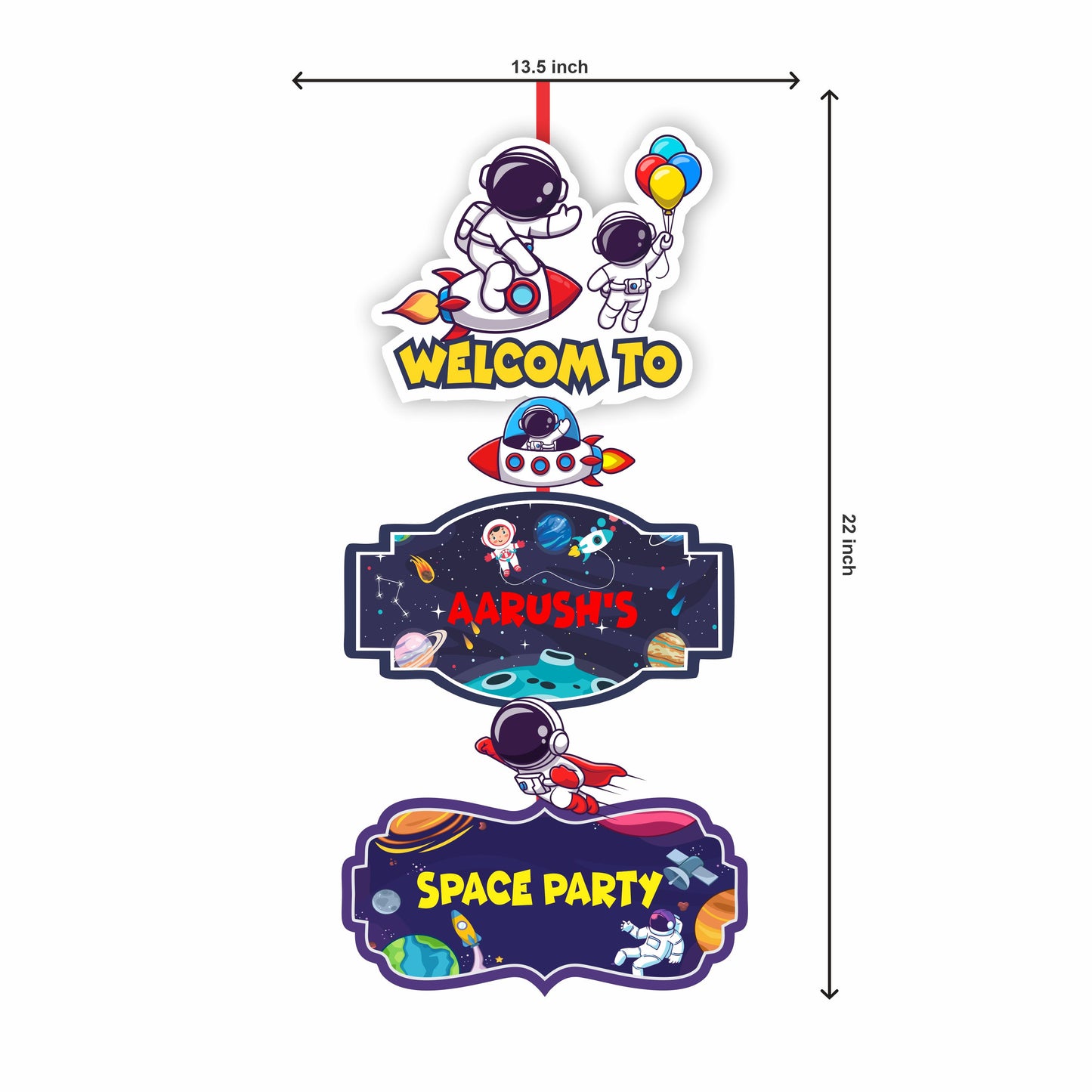 Space Theme Personalized Door Poster