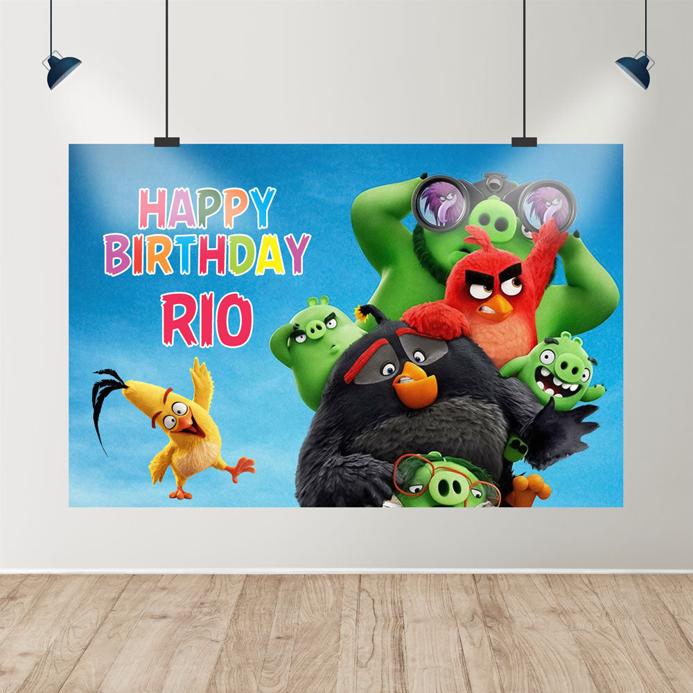 Angry Birds Theme Personalized Backdrop