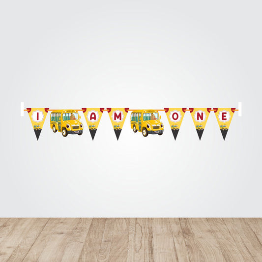 Wheels on the Bus Theme Age Bunting