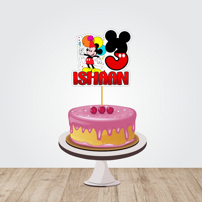 Mickey Mouse Theme Personalized Caketopper