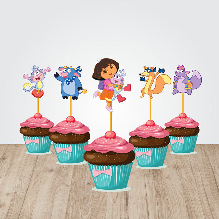 Dora the Explorer Theme Cup Caketopper