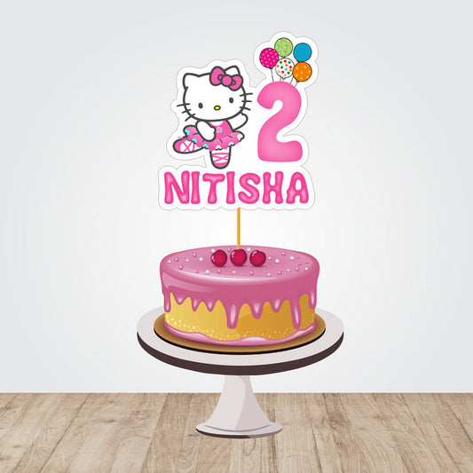 Hello Kitty Theme Personalized Caketopper