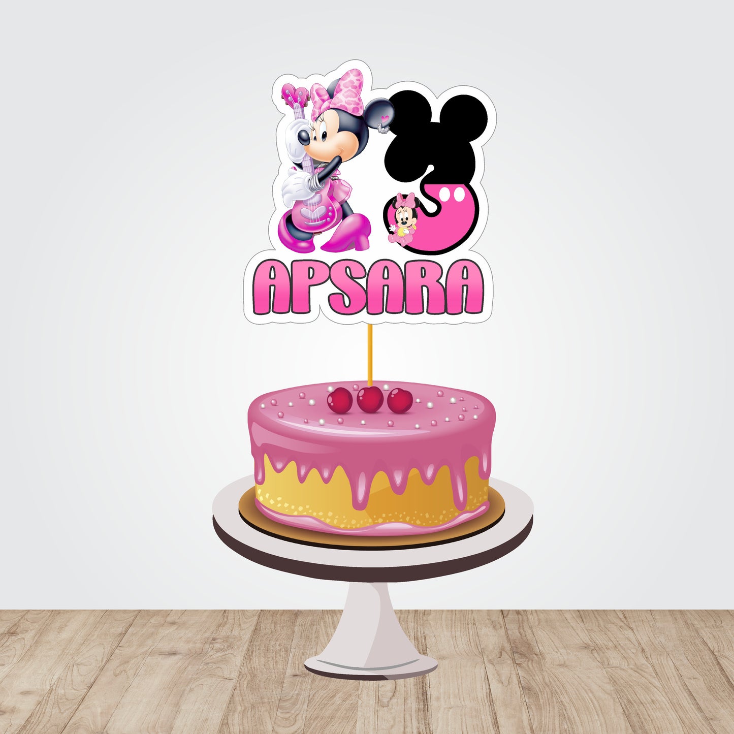 Minnie Mouse Theme Customized Caketopper