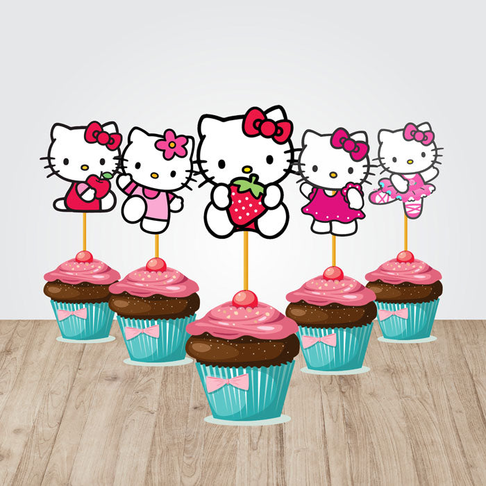 Hello Kitty Theme Cupcake Topper