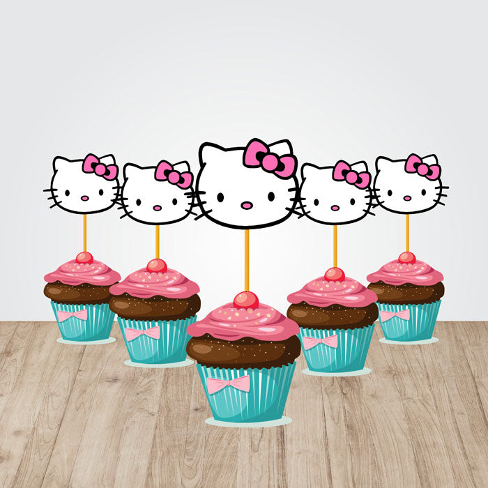 Hello Kitty Theme Classic Cupcake Topper