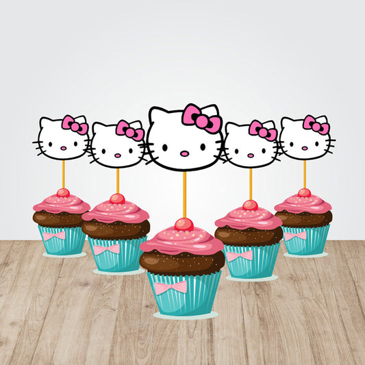 Hello Kitty Theme Classic Cupcake Topper