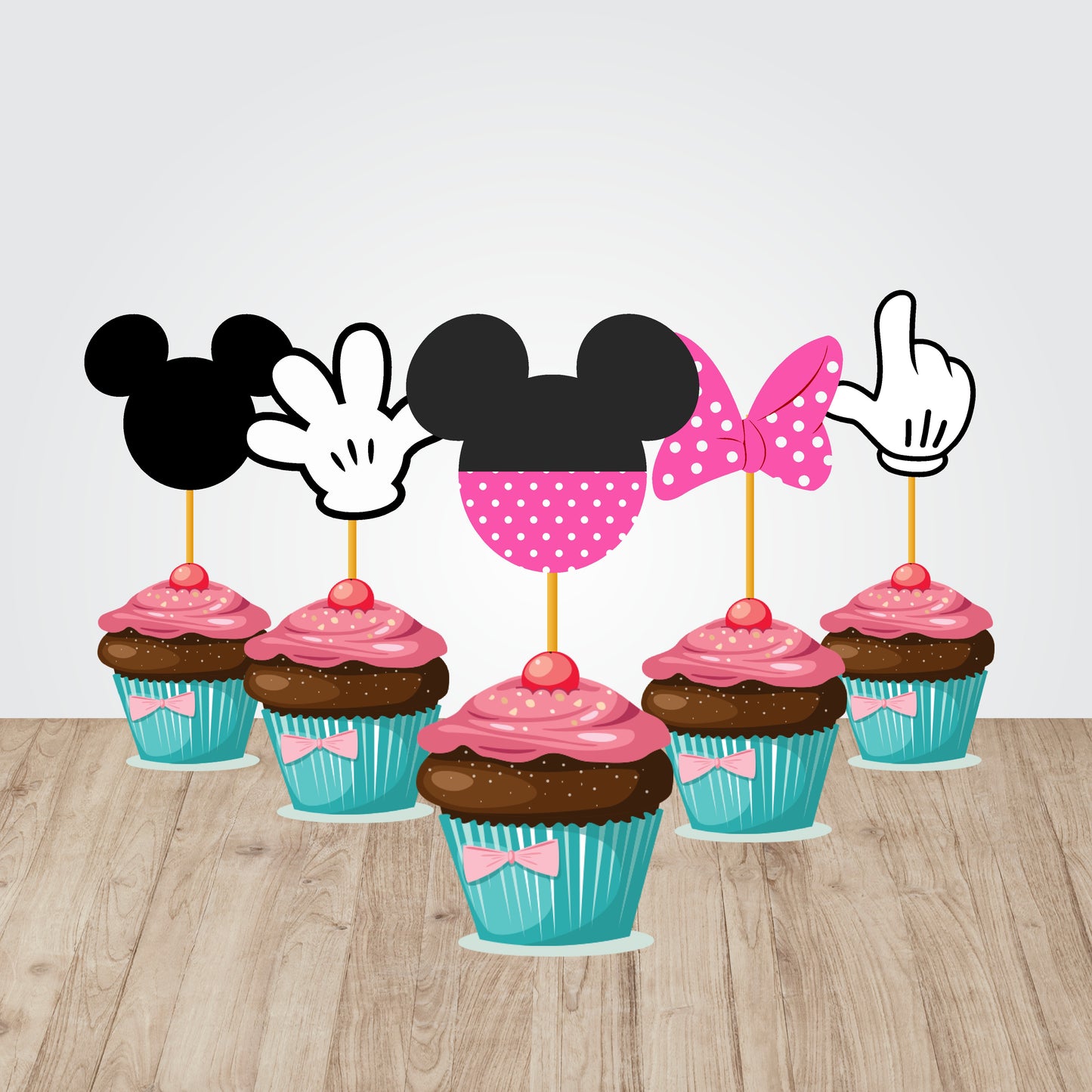 Minnie Mouse Theme Classic Cupcake Topper