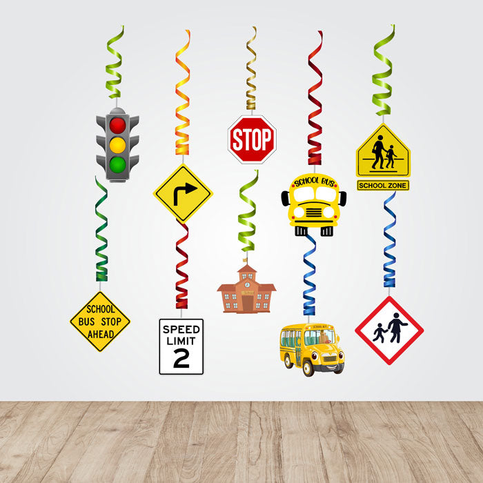 Wheels on the Bus Theme Swirls