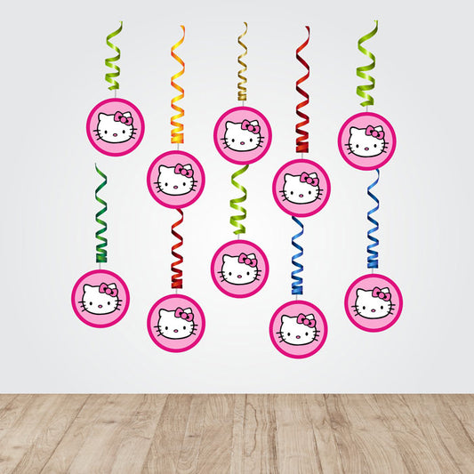 Hello Kitty Theme Round Swirls