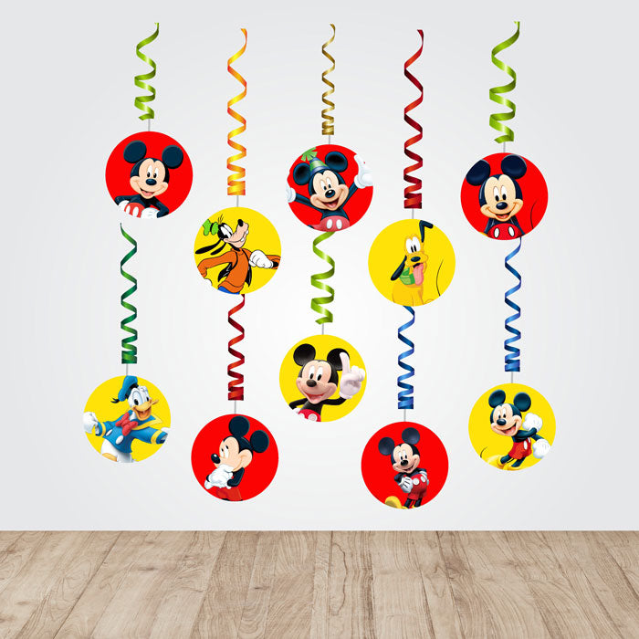 Mickey Mouse Theme Round Swirls