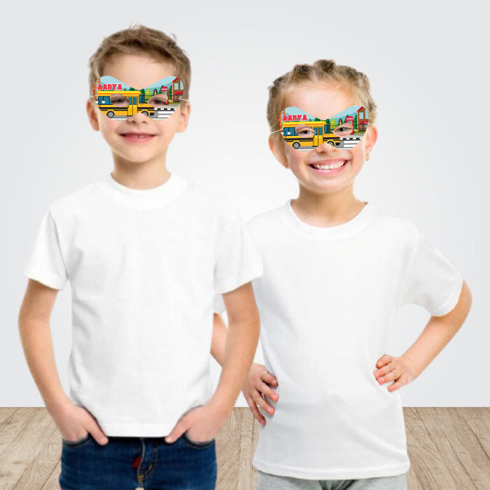 Wheels on the Bus Theme Personalized Eye Mask