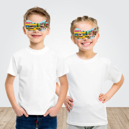 Wheels on the Bus Theme Personalized Eye Mask