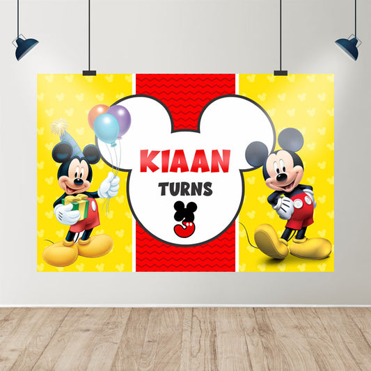 Mickey Mouse Theme Personalized Backdrop