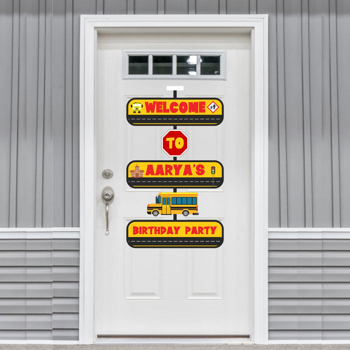 Wheels on the Bus Theme Door Poster