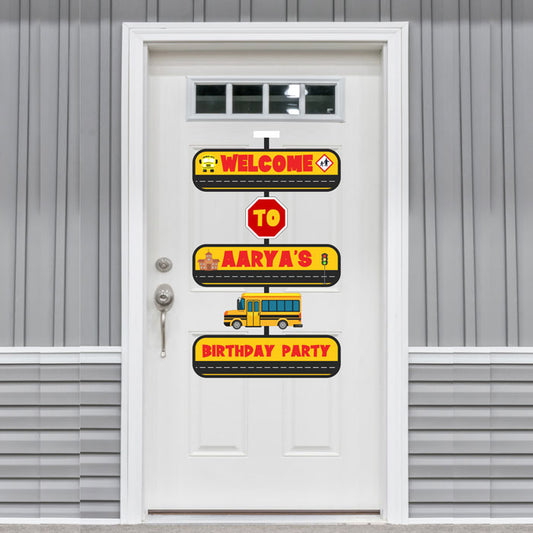 Wheels on the Bus Theme Door Poster