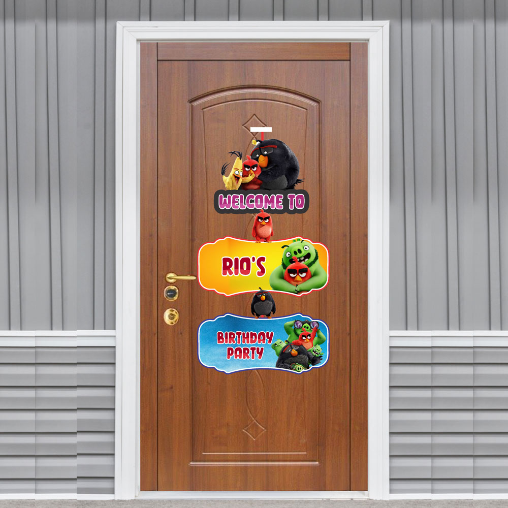 Angry Birds Theme Door Poster