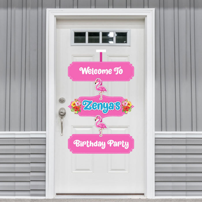 Flamingo Theme Door Poster