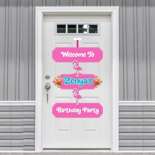 Flamingo Theme Door Poster