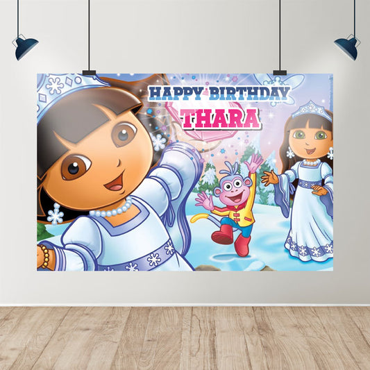 Dora the Explorer Theme Personalized Backdrop