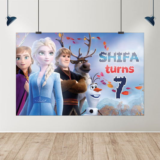 Frozen Theme Customized Backdrop