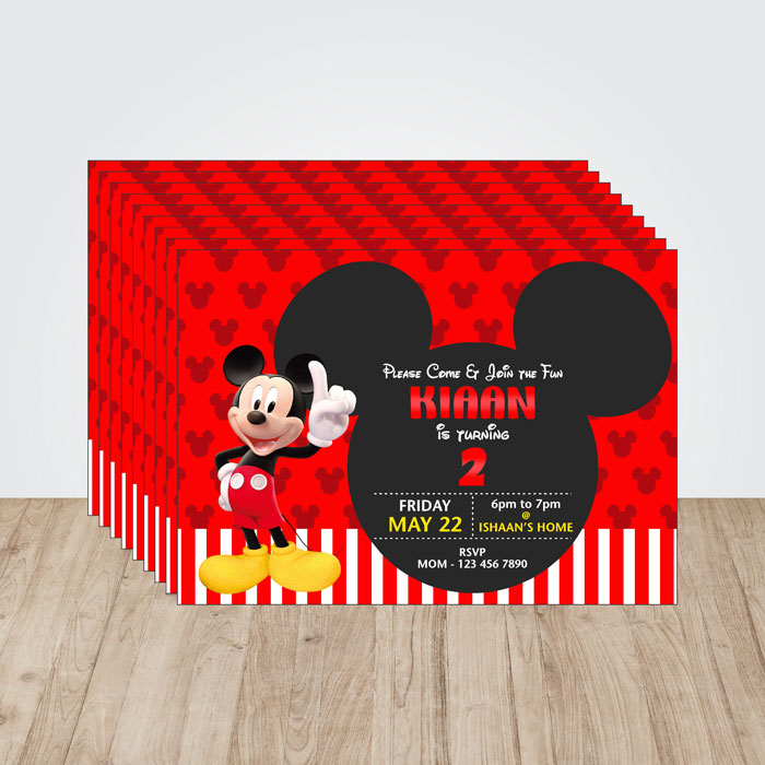 Mickey Mouse Theme Invite