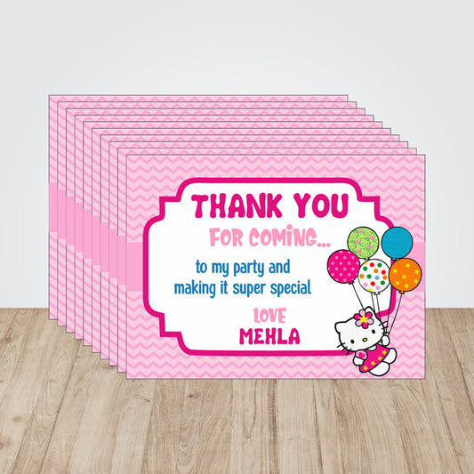 Hello Kitty Theme Thank You Cards
