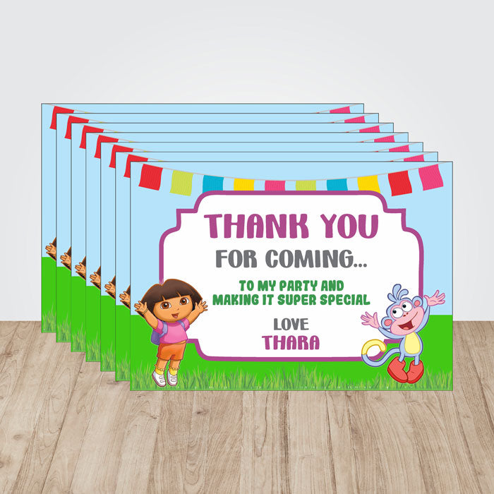 Dora the Explorer Theme Thank You Cards
