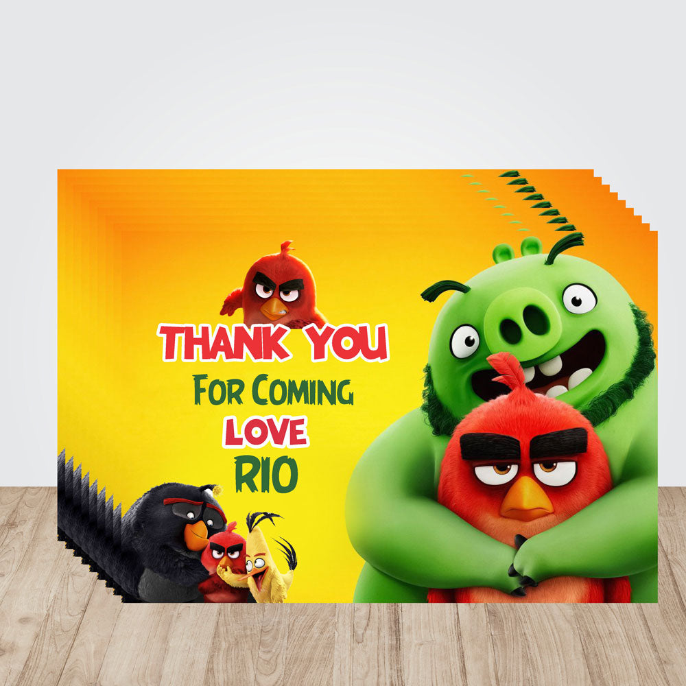 Angry Birds Theme Thank You Cards
