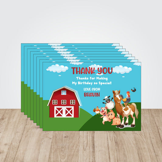 Farm Theme Thank You Cards