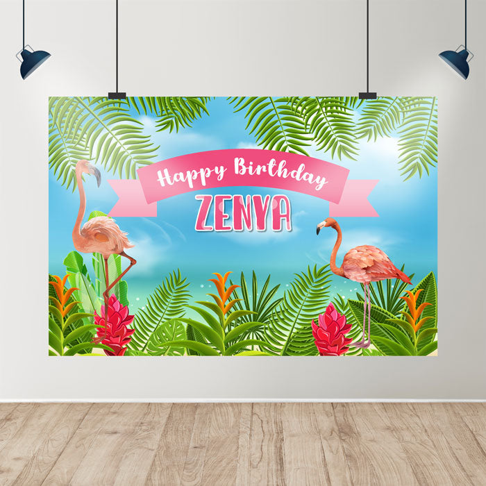 Flamingo Theme Customized Backdrop
