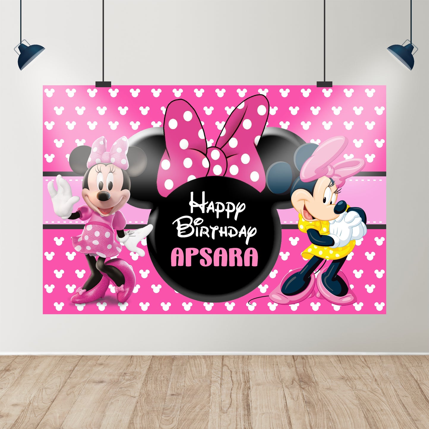 Minnie Mouse Theme Personalized Backdrop