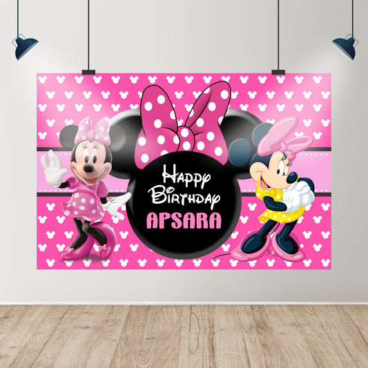 Minnie Mouse Theme Personalized Backdrop