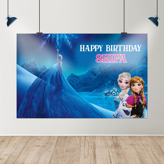 Frozen Theme Personalized Backdrop