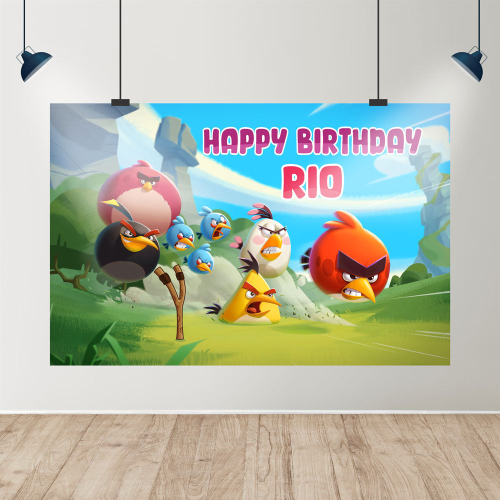 Angry Birds Theme Customized Backdrop