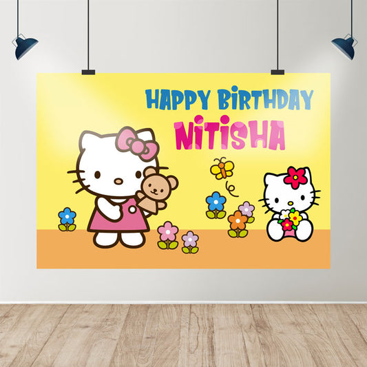 Hello Kitty Theme Customized Backdrop