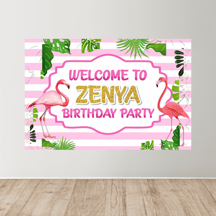 Flamingo Theme Personalized Welcome Board