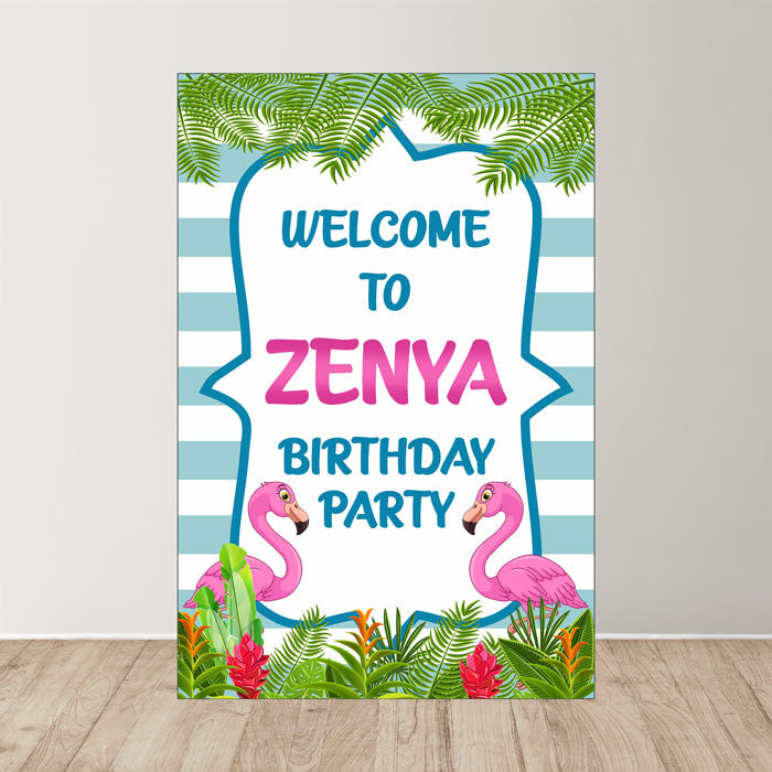 Flamingo Theme Welcome Board