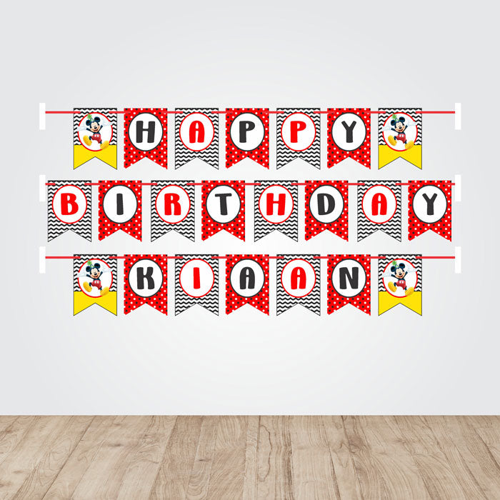 Mickey Mouse Theme Personalized Bunting