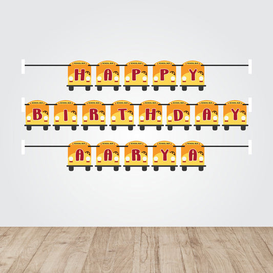 Wheels on the Bus Theme Personalized Bunting