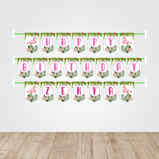 Flamingo Theme Personalized Bunting