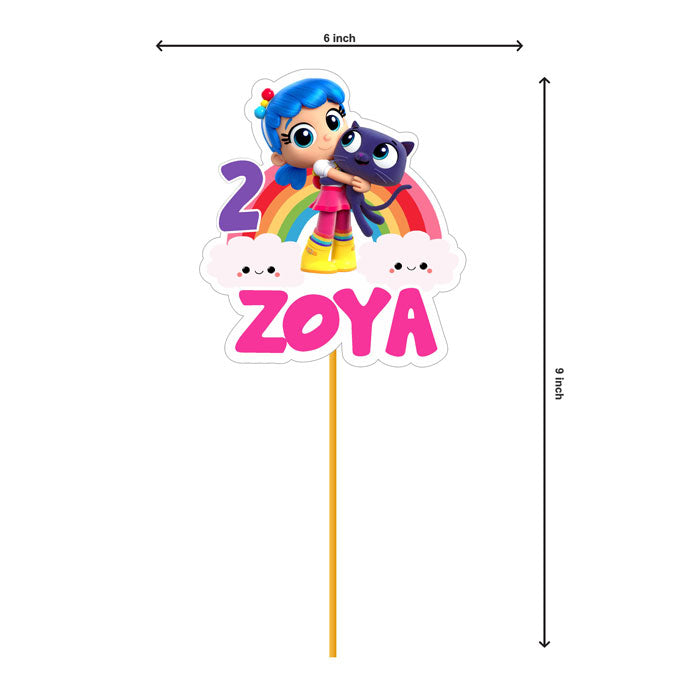 True & the Rainbow Kingdom Theme Caketopper