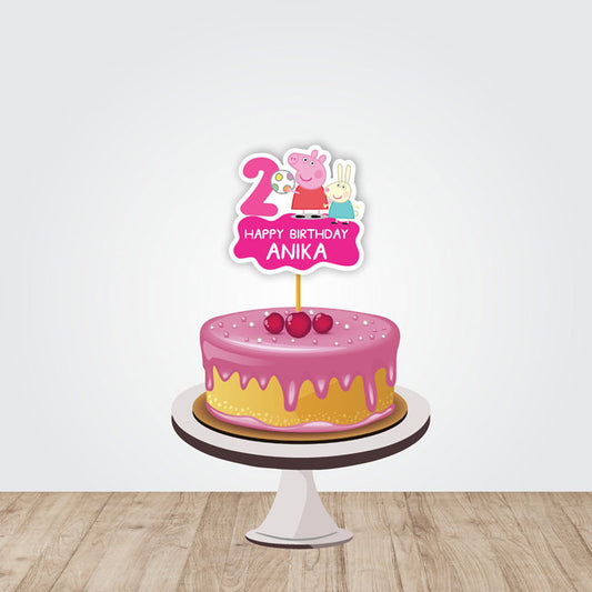 Peppa Pig Girl Theme Caketopper