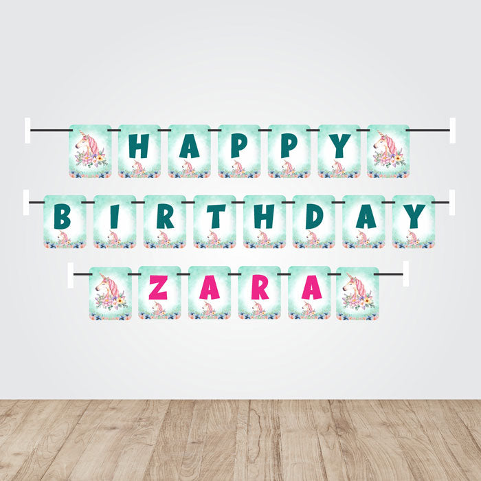 Unicorn Theme Customized Bunting