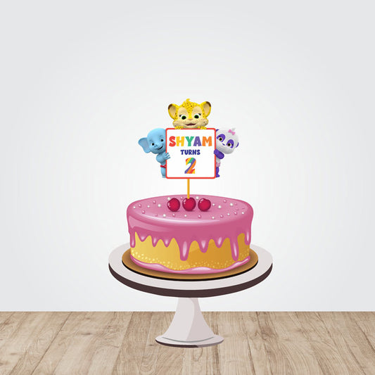 Word Party Theme Personalized Caketopper