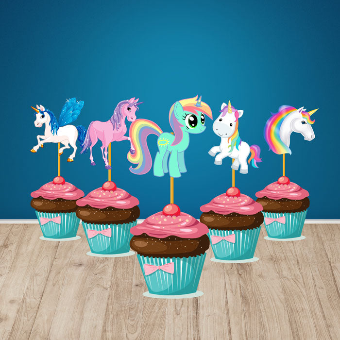 Unicorn Theme Cupcake Topper