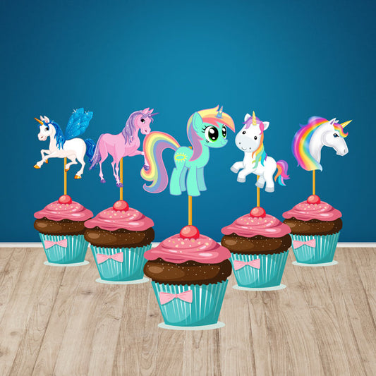 Unicorn Theme Cupcake Topper