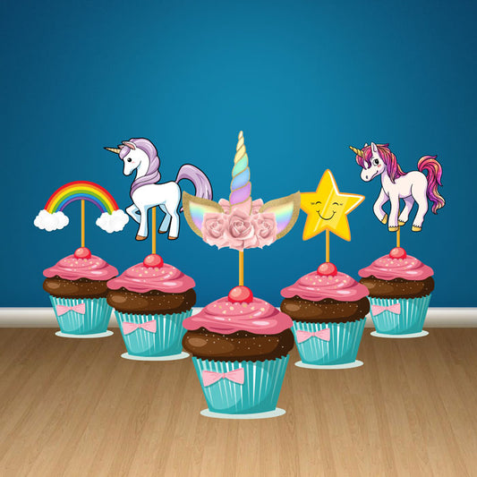 Unicorn Theme Classic Cupcake Topper