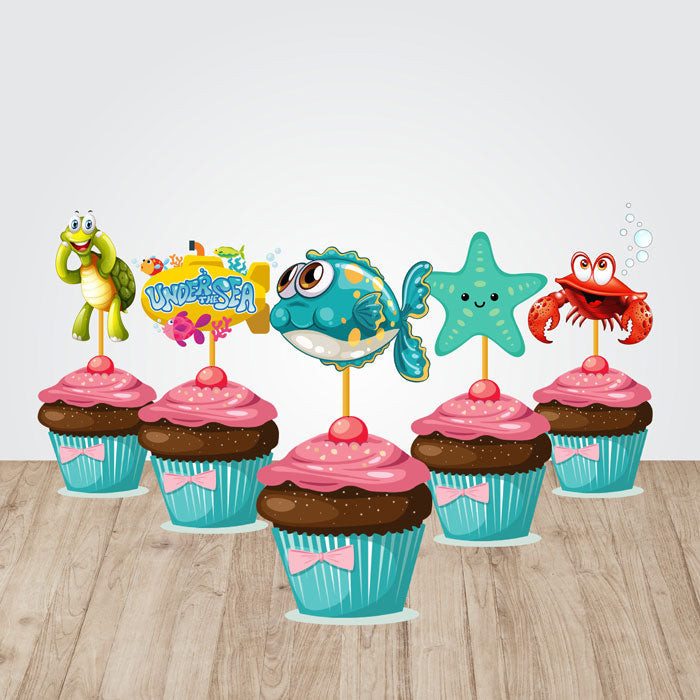 Under the sea Theme Cupcake Topper