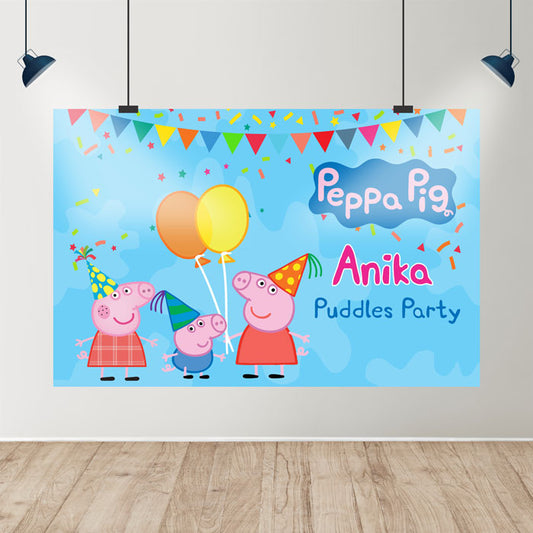 Peppa Pig Girl Theme Backdrop